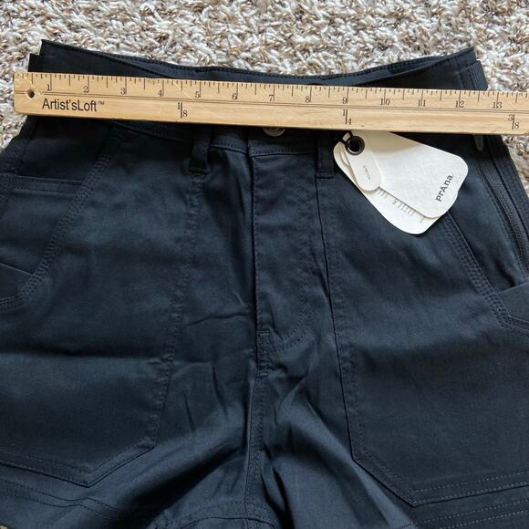 Prana Stretch Zion Cargo 3" Short Women's 0 Black Standard Fit High Rise Stretch - Picture 9 of 13